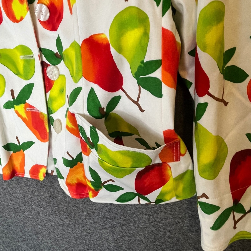 Harve Benard Pear Print Blazer Womens 12 Fruitcore Kitschy Pop Art Eclectic - Picture 11 of 15